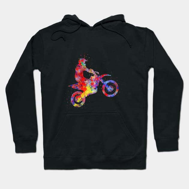 Motocross dirt bike, Hoodie by RosaliArt